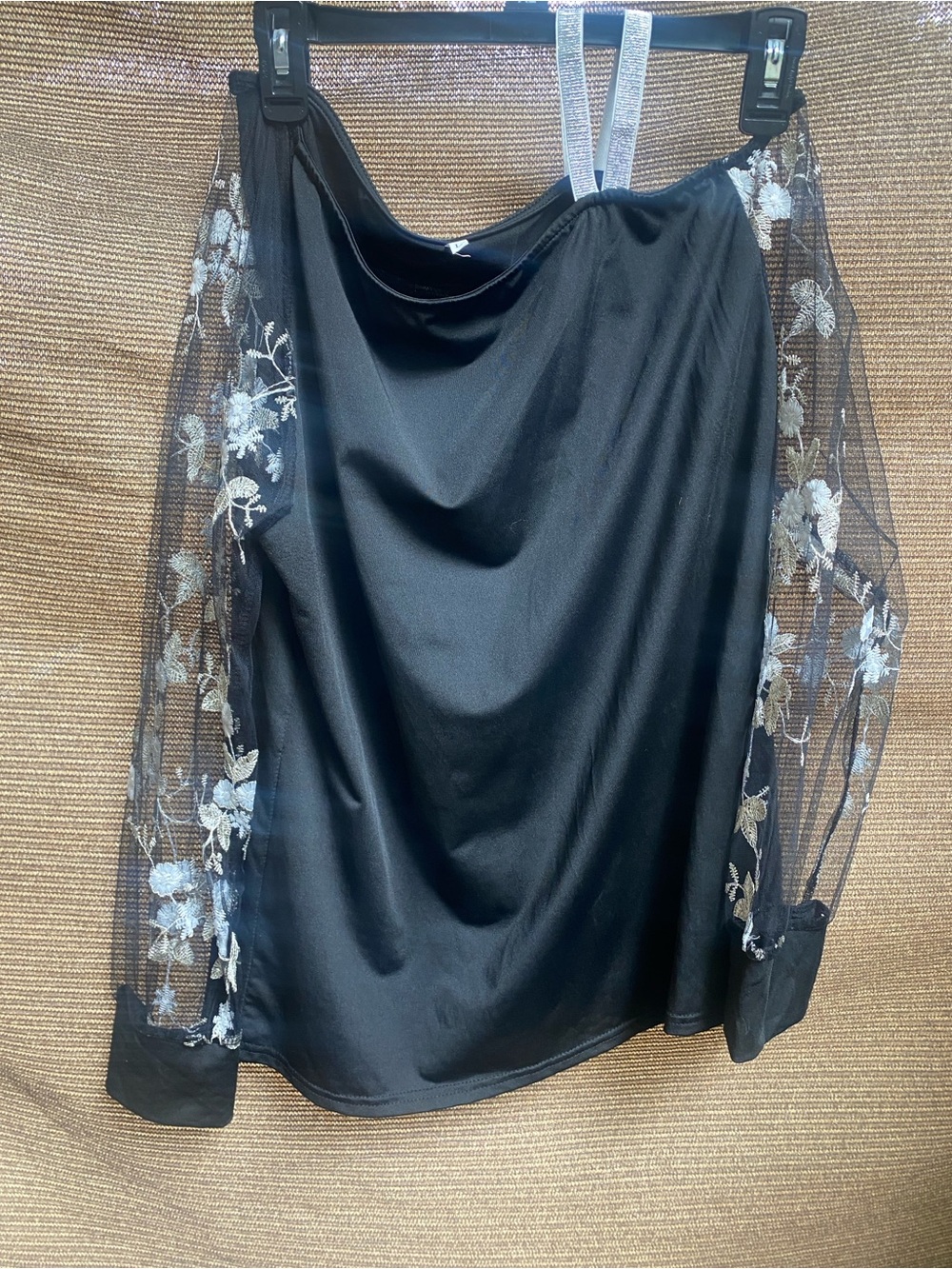 Woman Blouse sheer with Floral sleeves